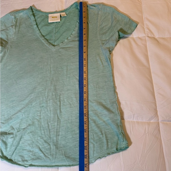 MAEVE* Anthropologie Women's Cotton V-Neck S/S Mint Green T-Shirt Tee M(H) - Picture 9 of 9
